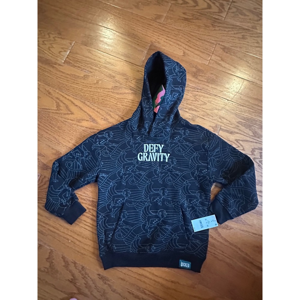 Wicked Movie Paul Tazewell Defy Gravity Flying Monkey Hoodie Kids Small Black